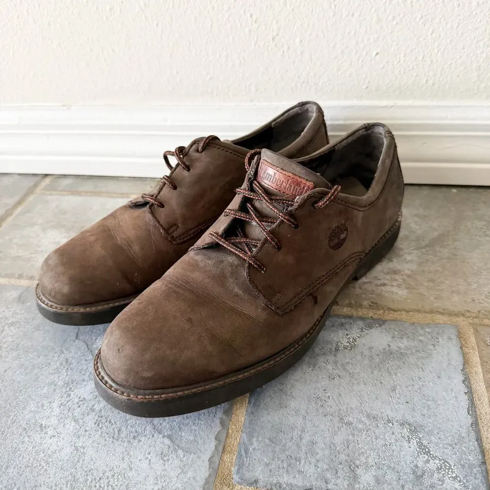 Timberland Men’s Size 10 Brown Leather Oxford Casual Shoes Lace Up
